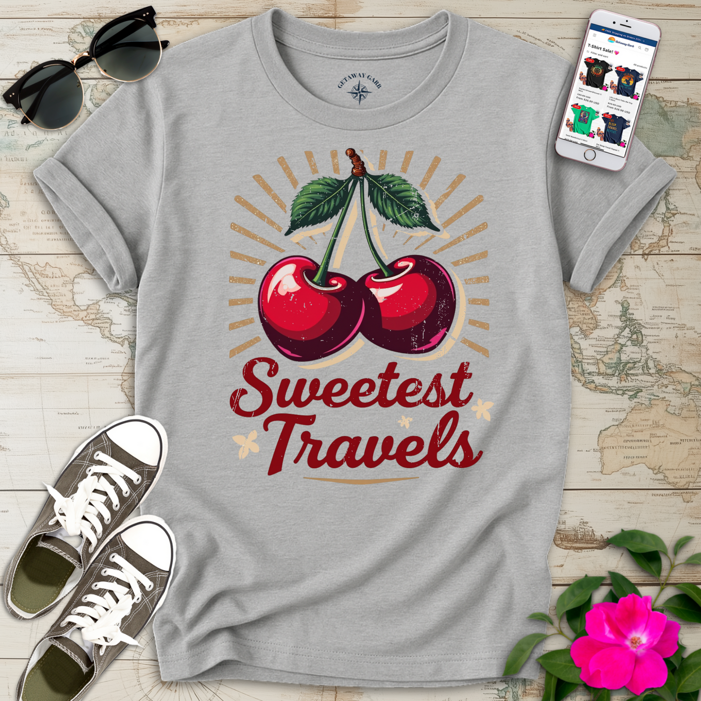 Sweetest Travels Retro Cherry T-Shirt
