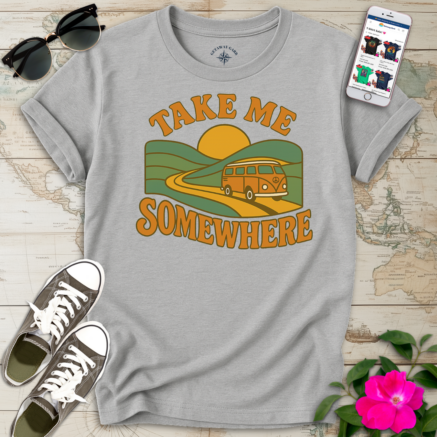 Take Me Somewhere Retro T-Shirt