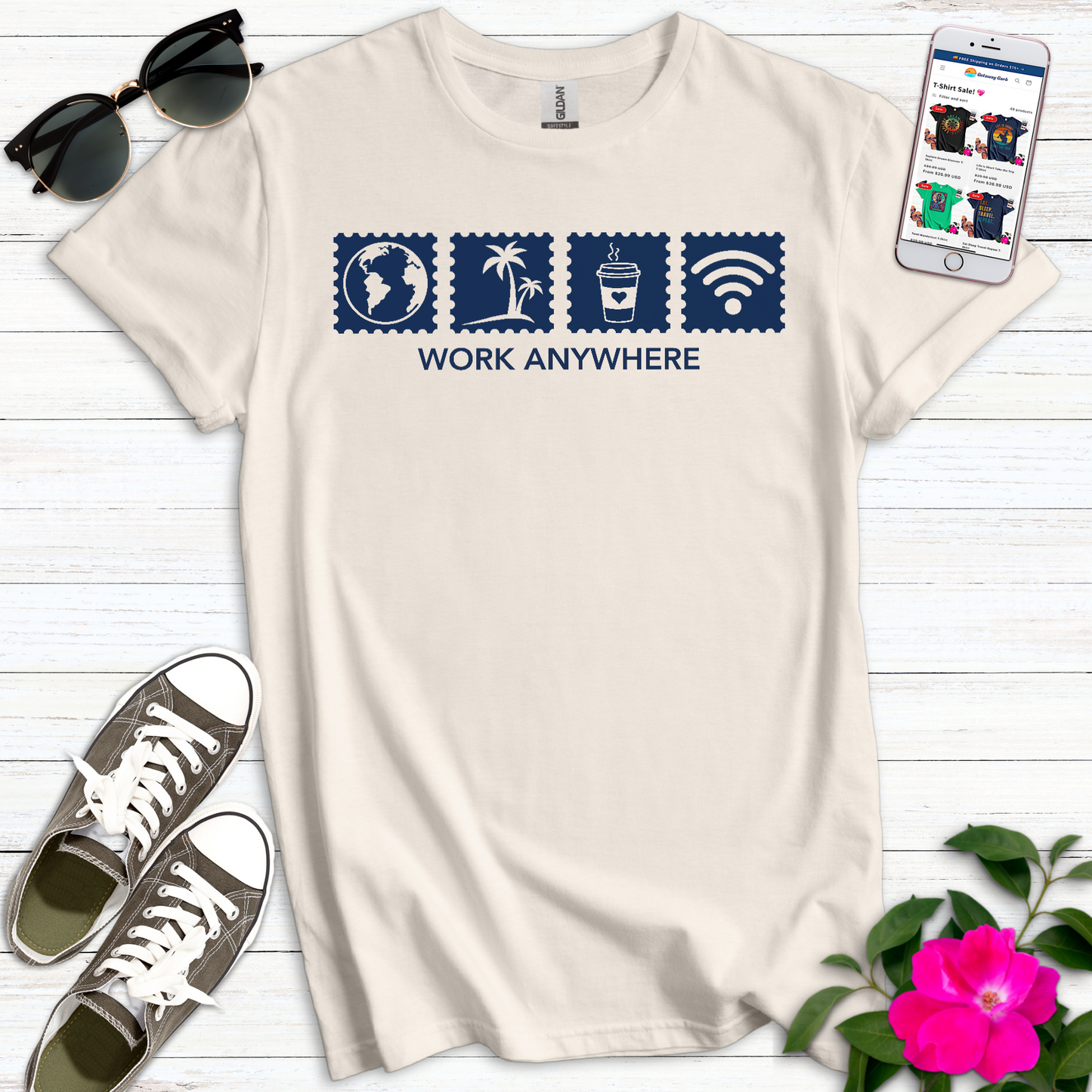 Tech Icons Work Anywhere T-Shirt