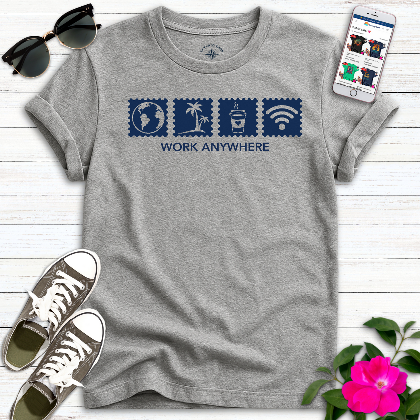 Tech Icons Work Anywhere T-Shirt