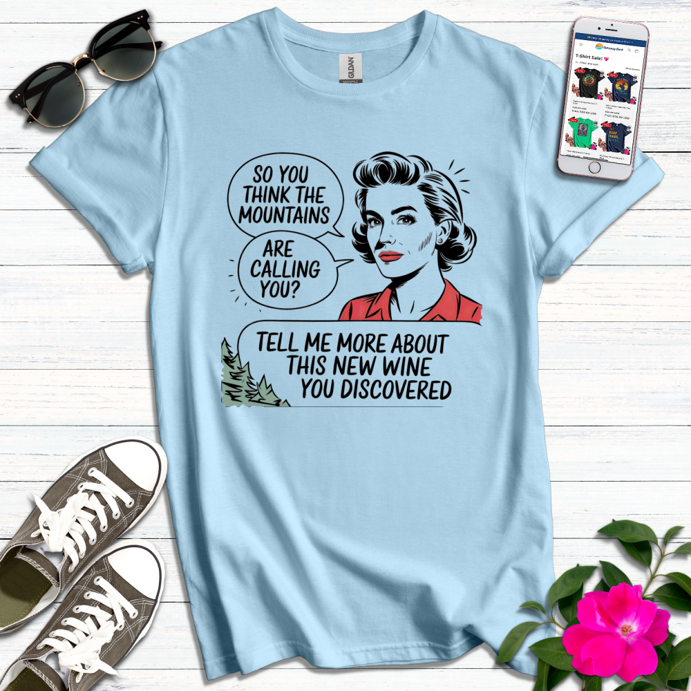 Funny Vintage Card Mountains Wine T-Shirt