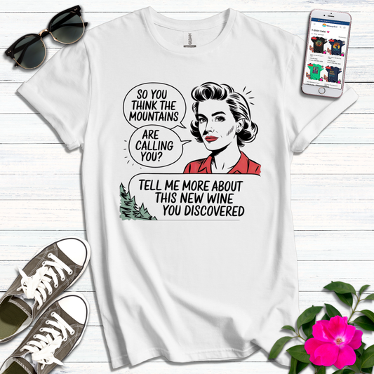 Funny Vintage Card Mountains Wine T-Shirt