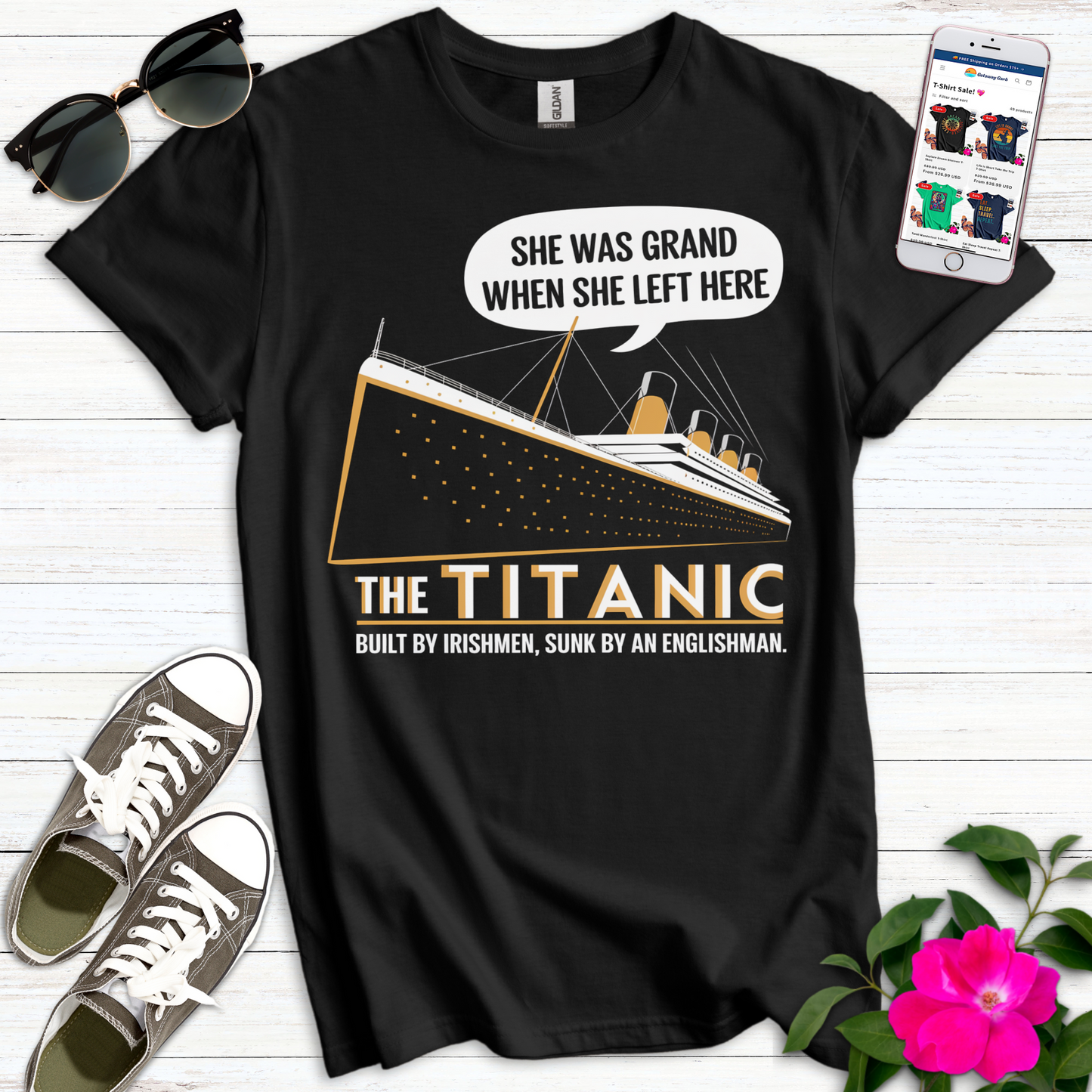 Funny Titanic Grand Left Ireland T-Shirt