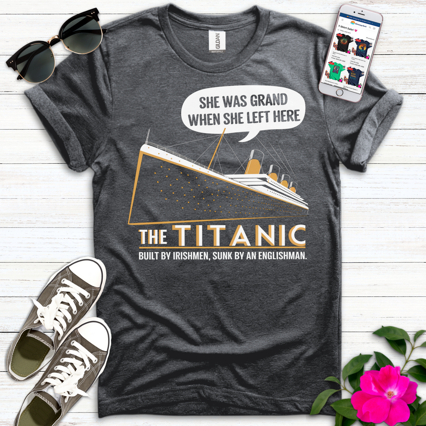 Funny Titanic Grand Left Ireland T-Shirt