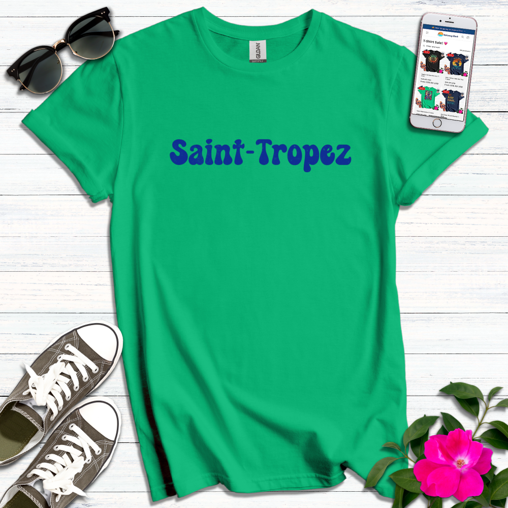 Saint-Tropez Distressed Blue T-Shirt