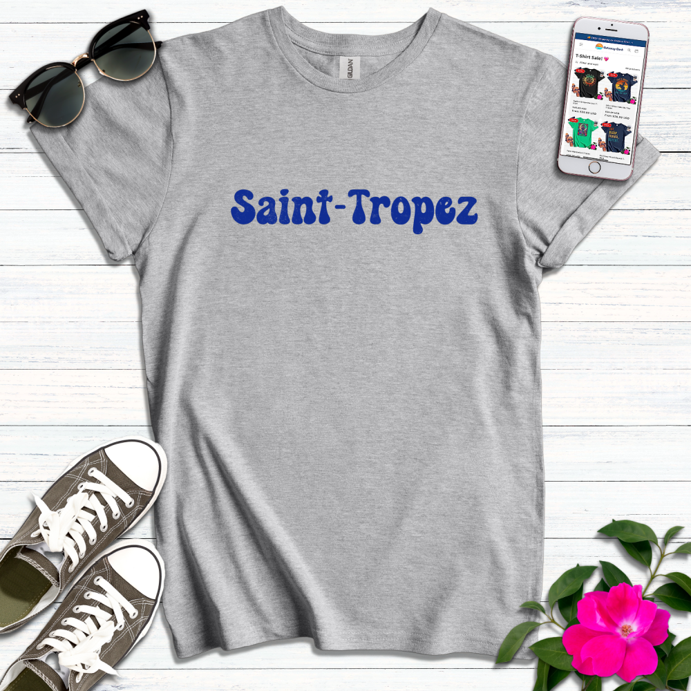 Saint-Tropez Distressed Blue T-Shirt