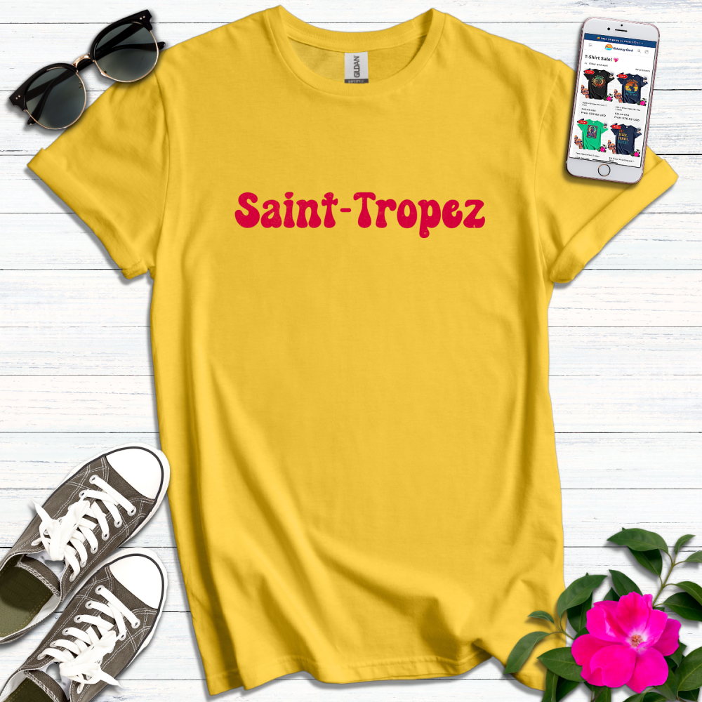 Saint-Tropez Distressed Red T-Shirt