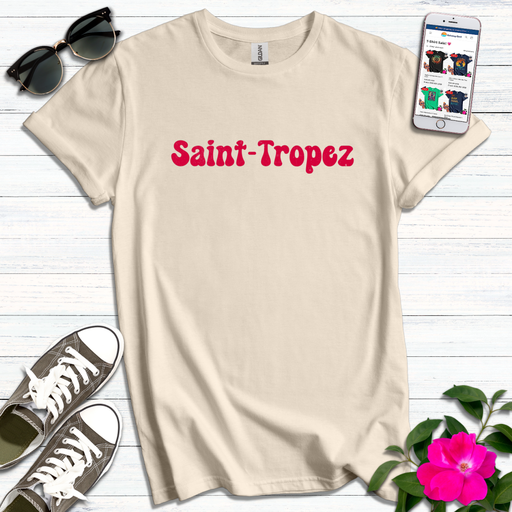 Saint-Tropez Distressed Red T-Shirt