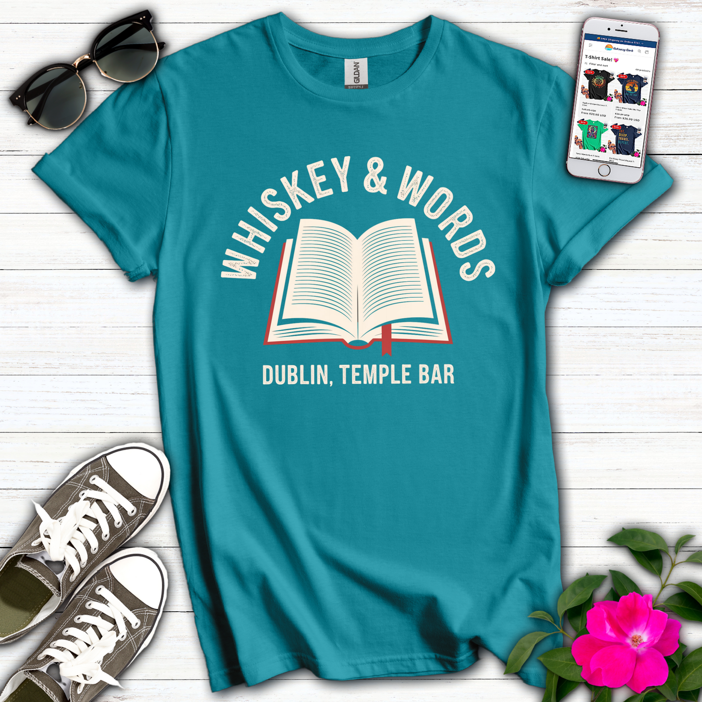 Whiskey & Words Bookshop T-Shirt