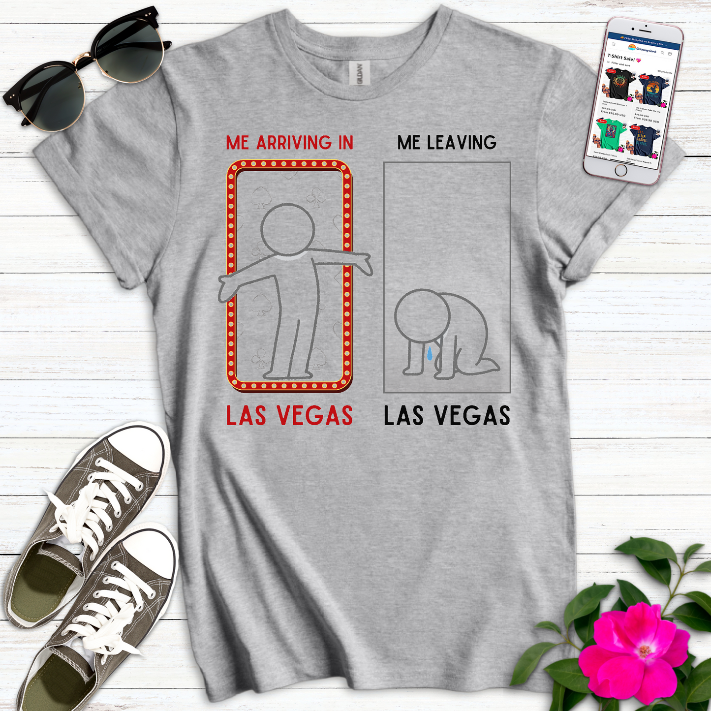 Funny Vegas Emotions T-Shirt