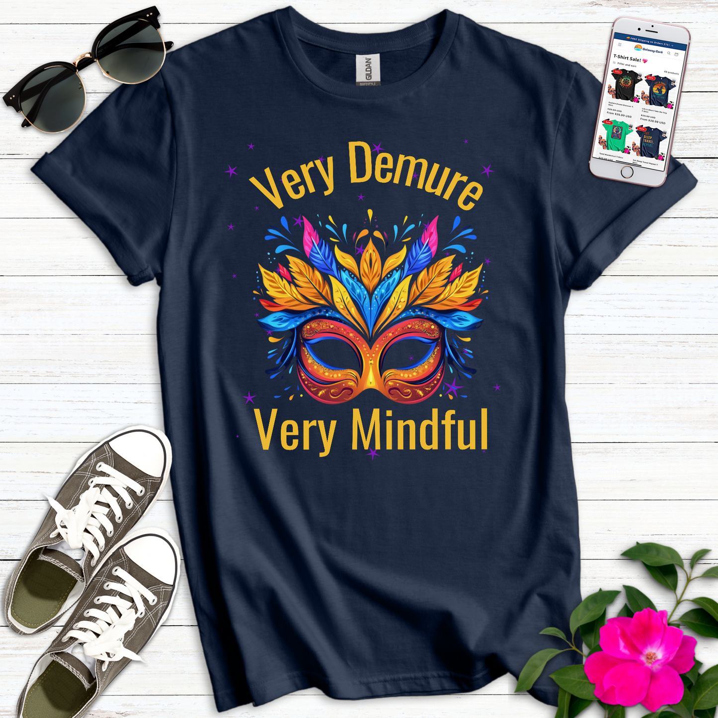 Very Demure Colorful Mask T-Shirt