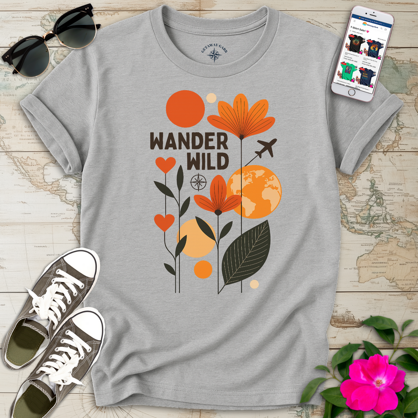 Wander Wild Boho Flowers T-Shirt