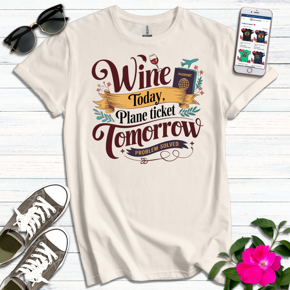 Wine Today Plane Tomorrow T-Shirt
