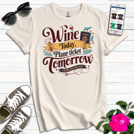 Wine Today Plane Tomorrow T-Shirt