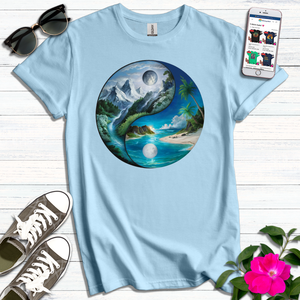 Yin-Yang Mountain Beach T-Shirt